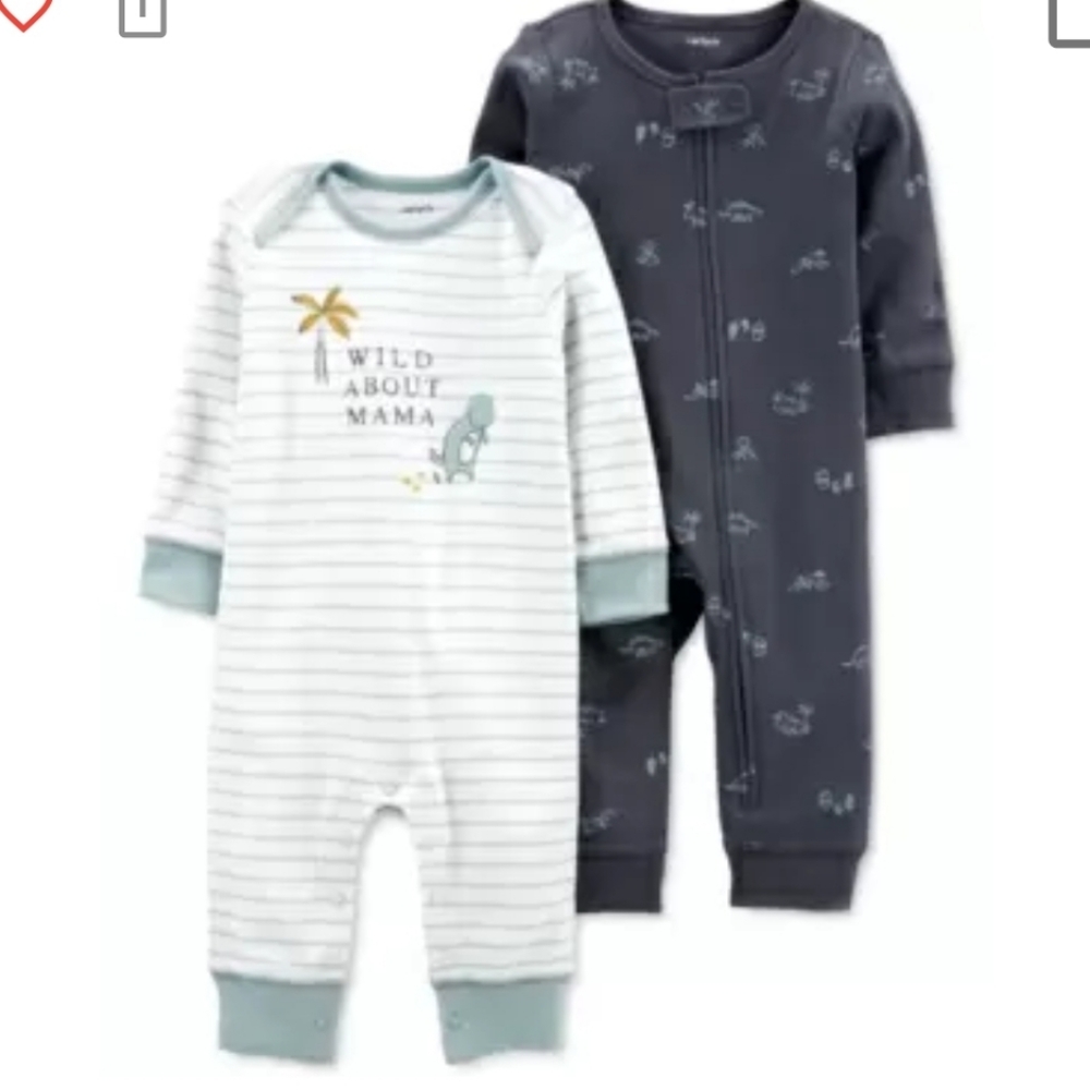 2 pack Carter's Jumpsuits with Dinosaurs